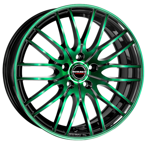 Borbet CW4 farba: black green leskly 8x17 5x112 ET48